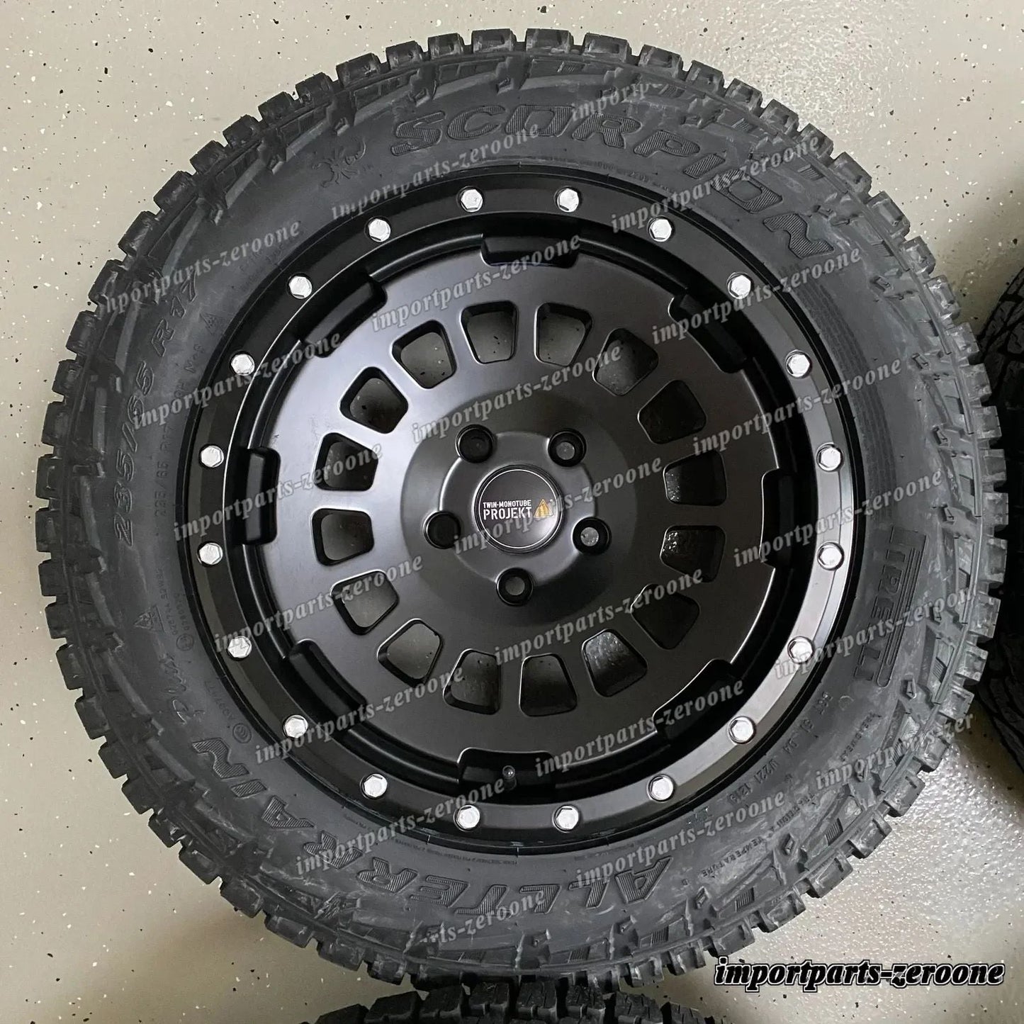 Twin Monotube AT Offroad ホイール VW T5 T6 T6.1 8x17 All Terrain Black + Pirelli　-1016