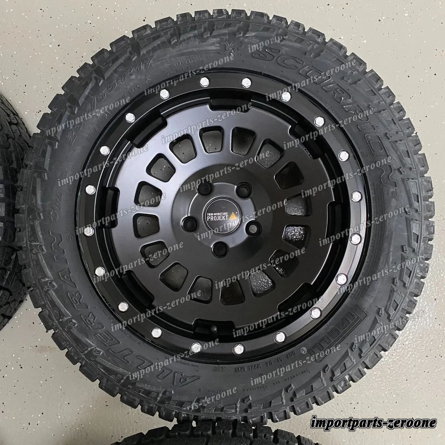 Twin Monotube AT Offroad ホイール VW T5 T6 T6.1 8x17 All Terrain Black + Pirelli　-1016
