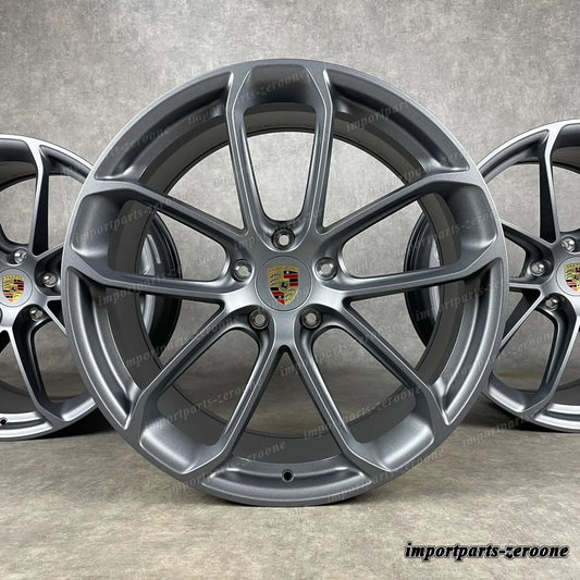ポルシェ カイエン ホイール 22インチ E3 Coupe ターボ GT 純正 夏用 GTS Vesuvgrau　-1615