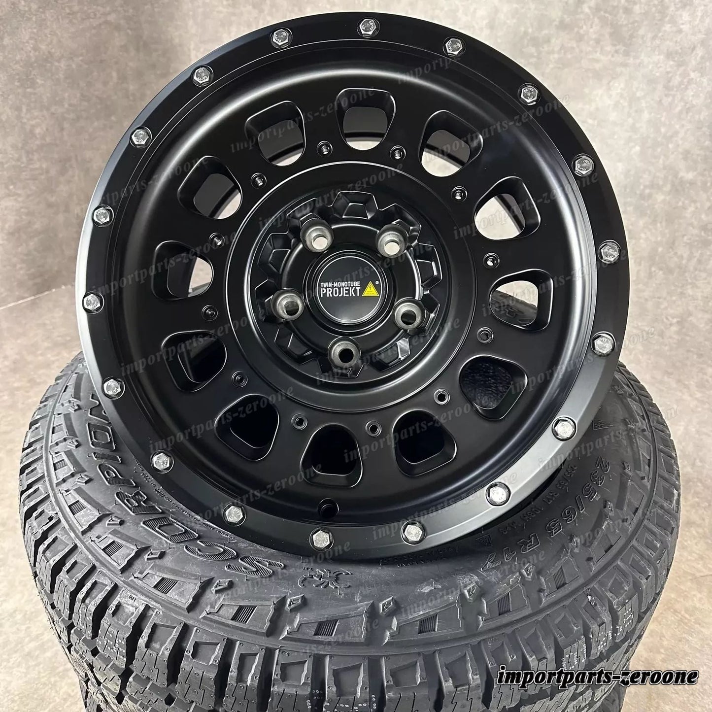 Twin Monotube AT3 Offroad ホイール VW T5 T6 T6.1 8x17 All Terrain Black + Pirelli　-1638
