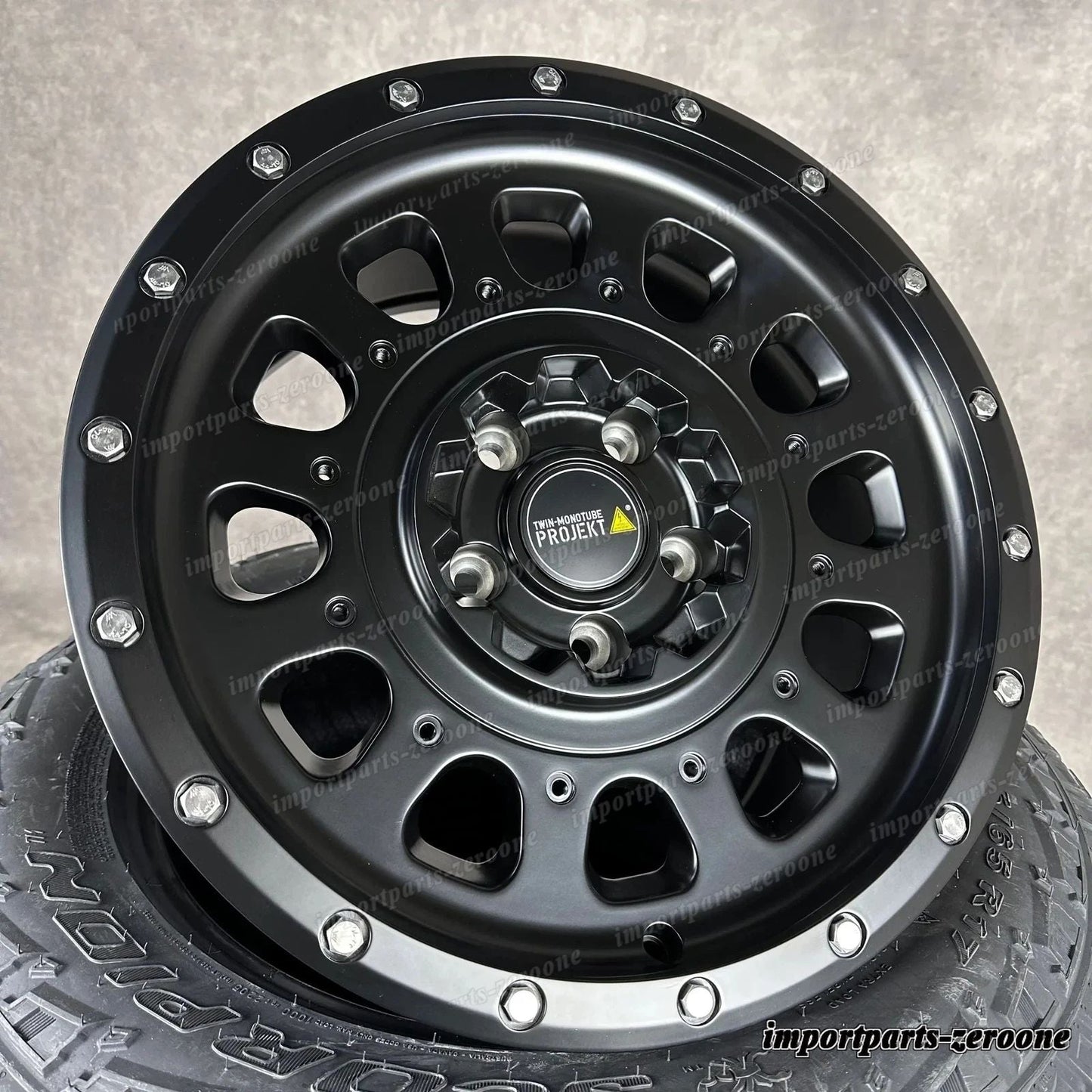 Twin Monotube AT3 Offroad ホイール VW T5 T6 T6.1 8x17 All Terrain Black + Pirelli　-1638
