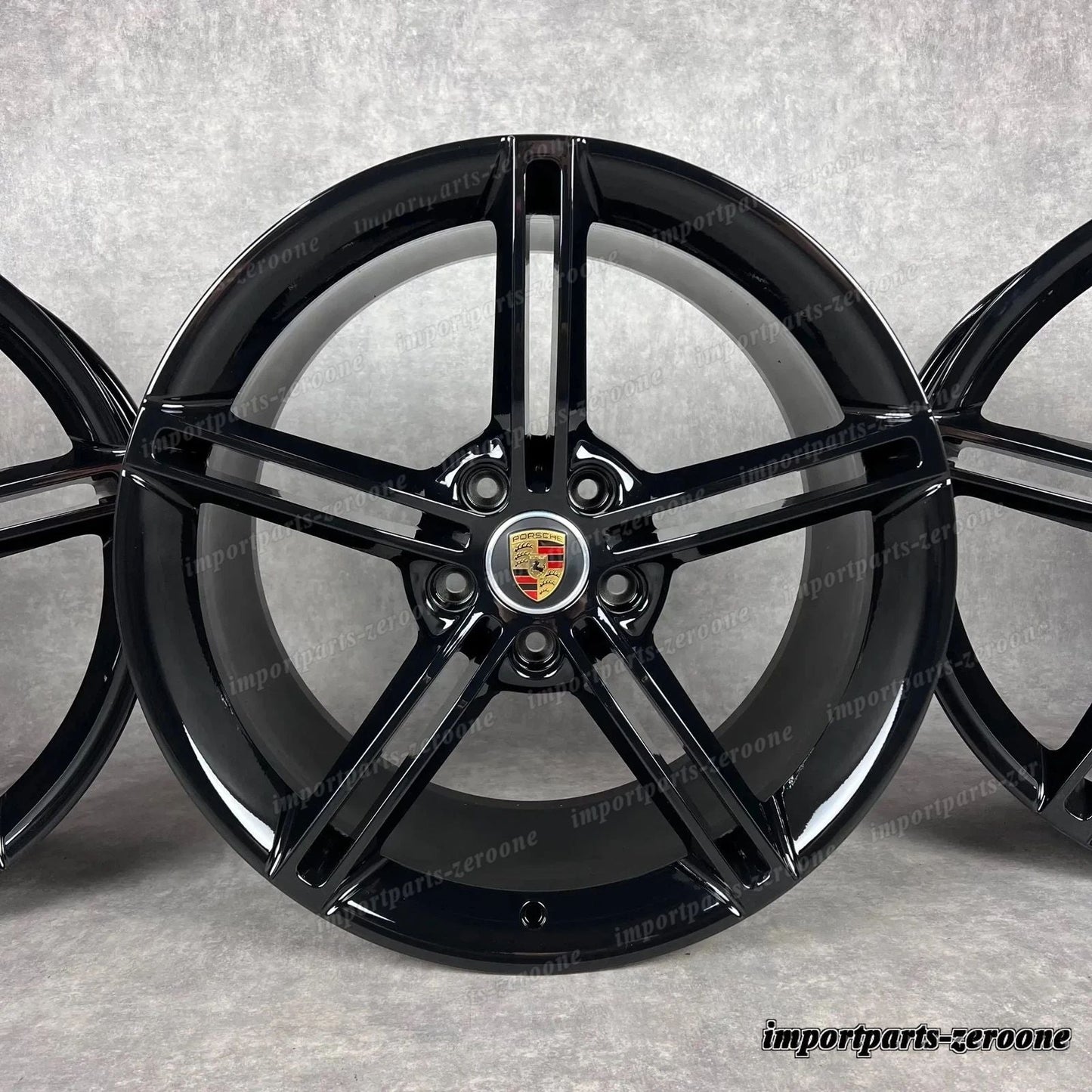 ポルシェ タイカン Cerchioni 純正e 21 インチ Mission E Design 4S ターボ S GTS Nero　-1986