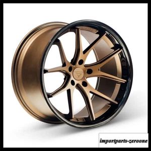 19インチフェラーダ FR2 ブロンズ コンケーブ スタッガー ホイール リム Acura TL に適合　ホイール４本セット　-FRD-1506